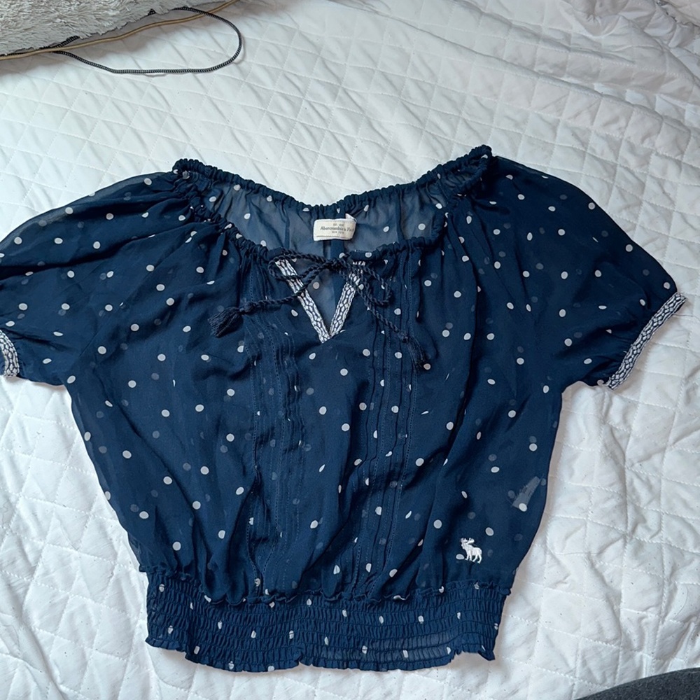 Abercrombie & Fitch sheer polka dot blouse